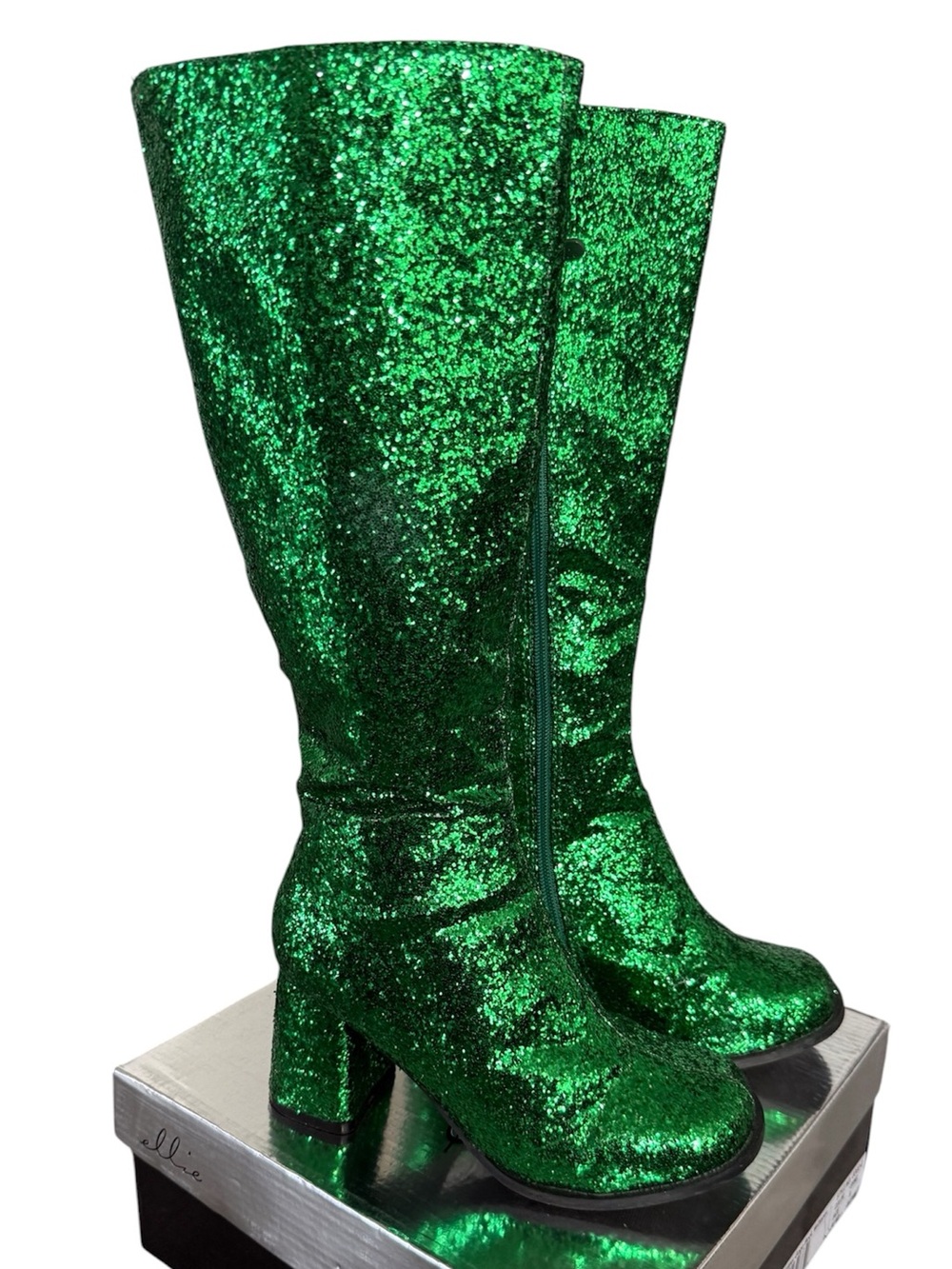 Ellie Green Glitter Over-the-Knee Boots